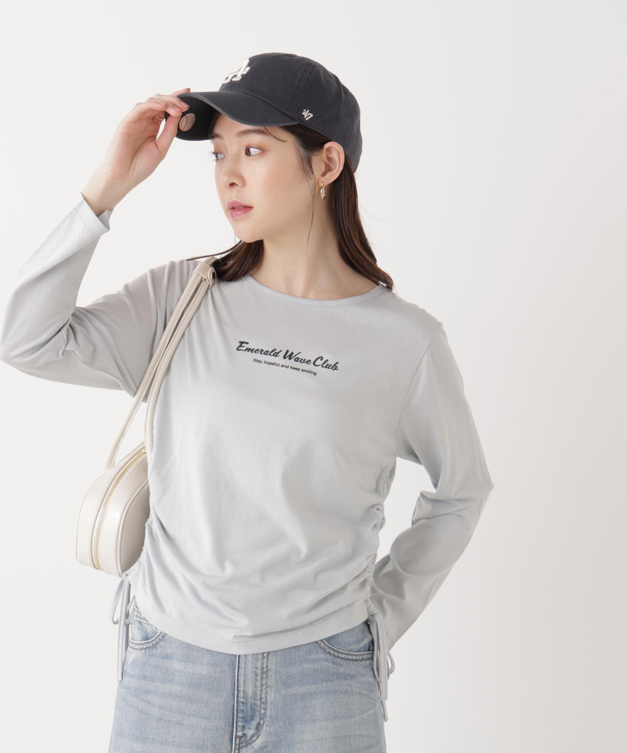 <ウォッシャブル>〈a/mie〉ドロストシアートップス