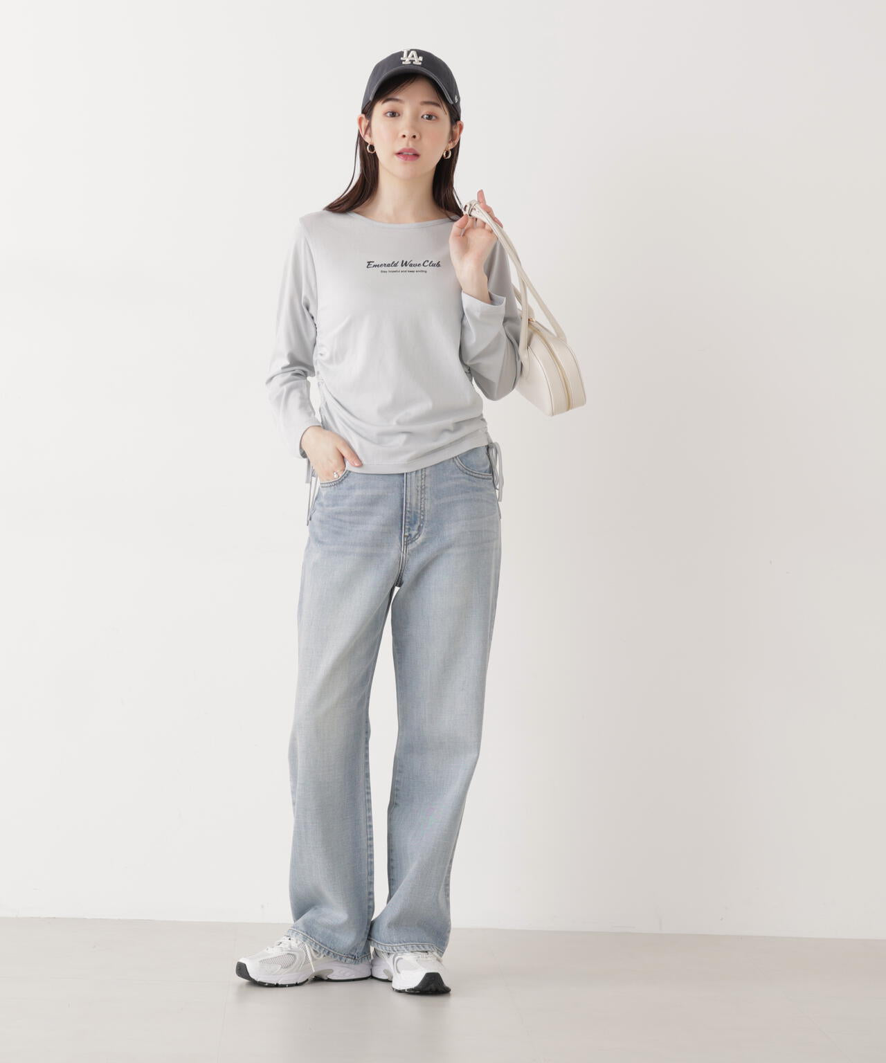 <ウォッシャブル>〈a/mie〉ドロストシアートップス