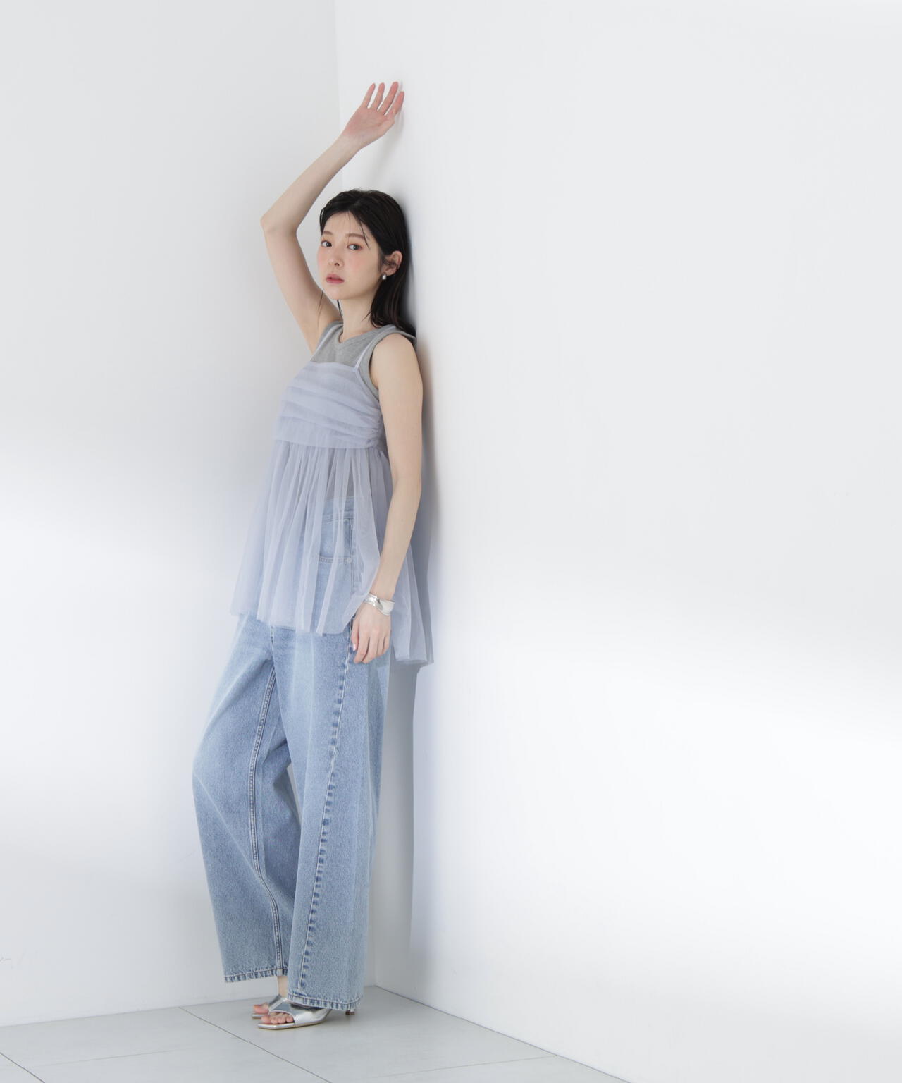 <青島心さん着用>〈a/mie〉カップ付きアメスリ