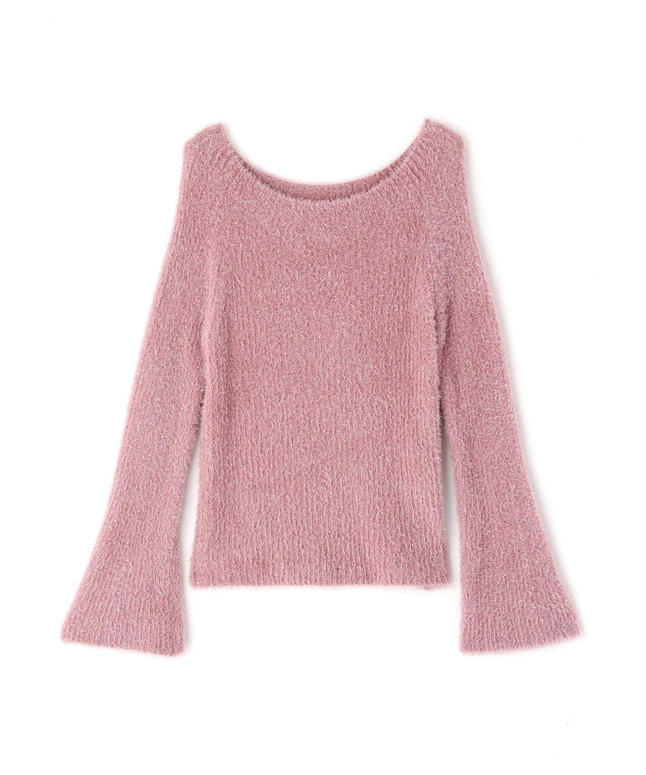 ラメフェザーボートネックニット