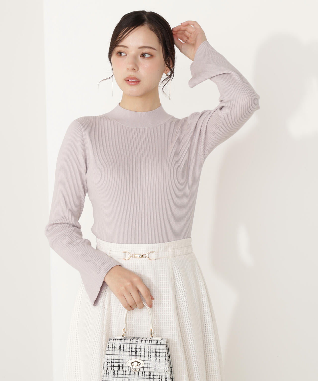 モックネックベーシックニット