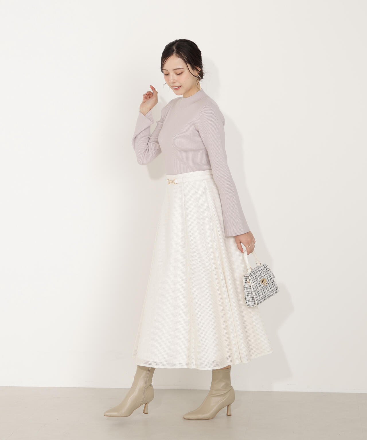 モックネックベーシックニット