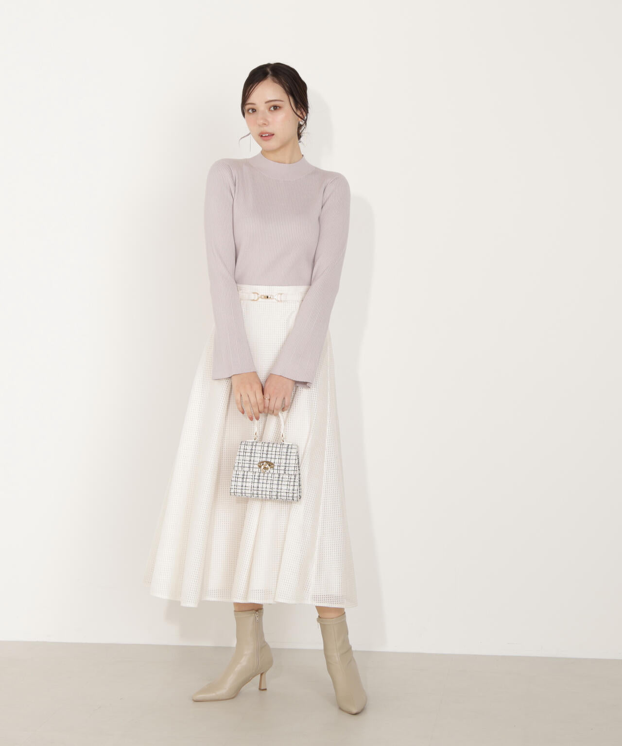 モックネックベーシックニット