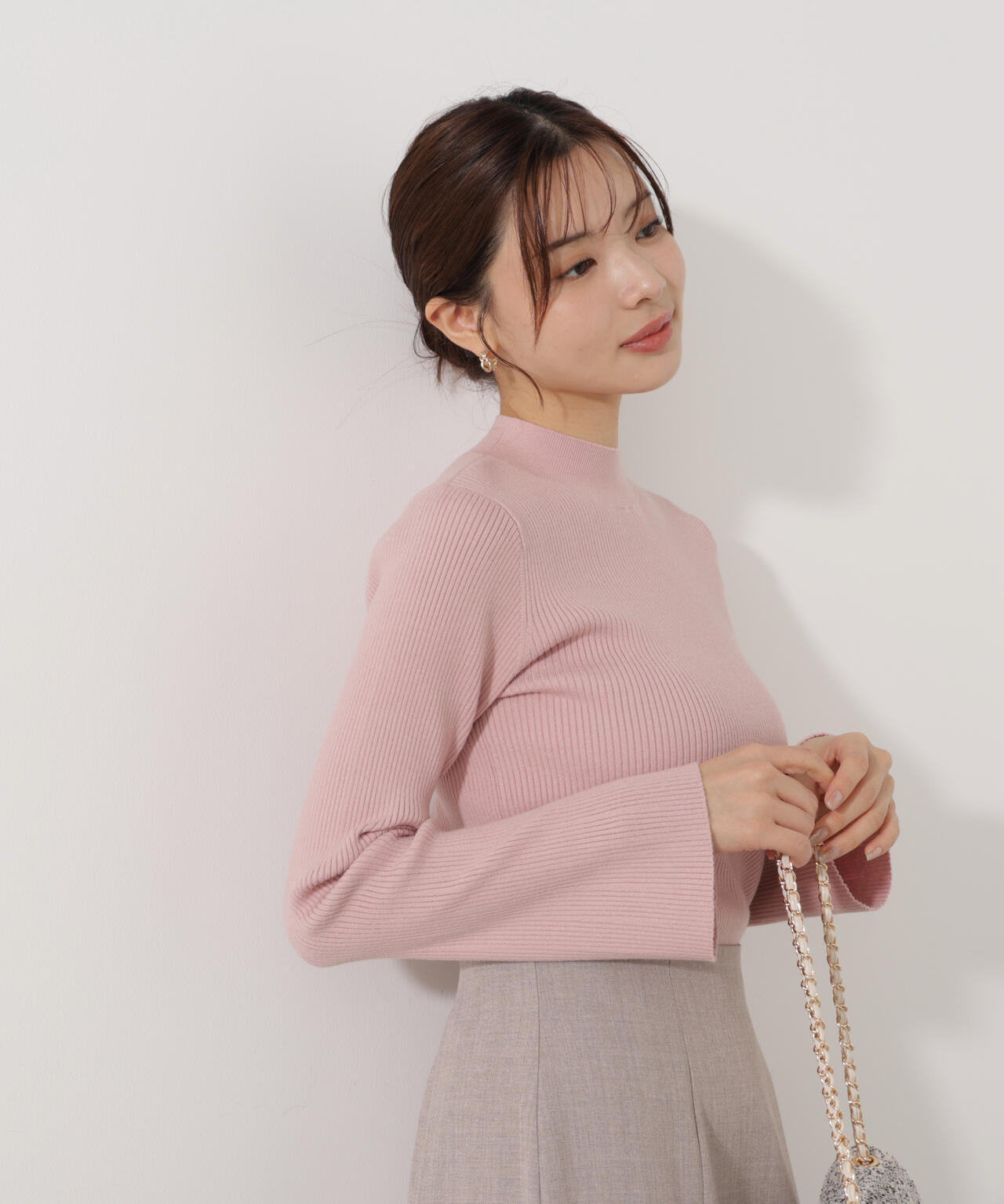 モックネックベーシックニット