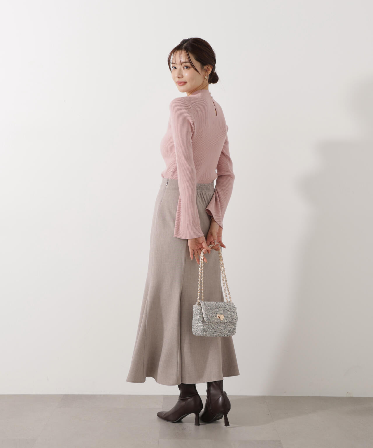 モックネックベーシックニット