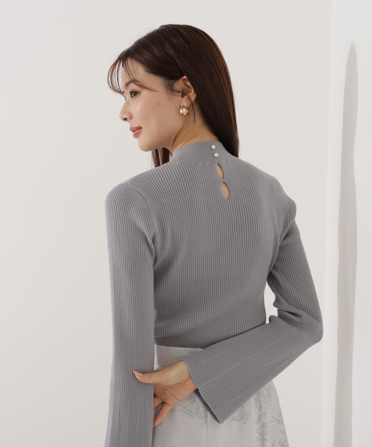 モックネックベーシックニット