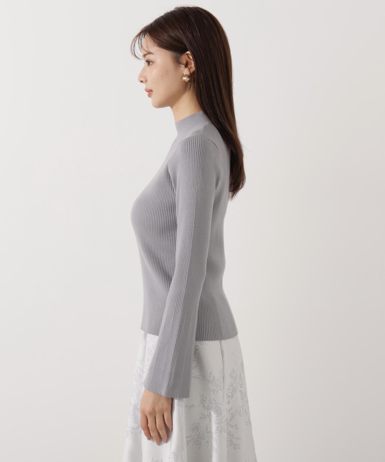 モックネックベーシックニット