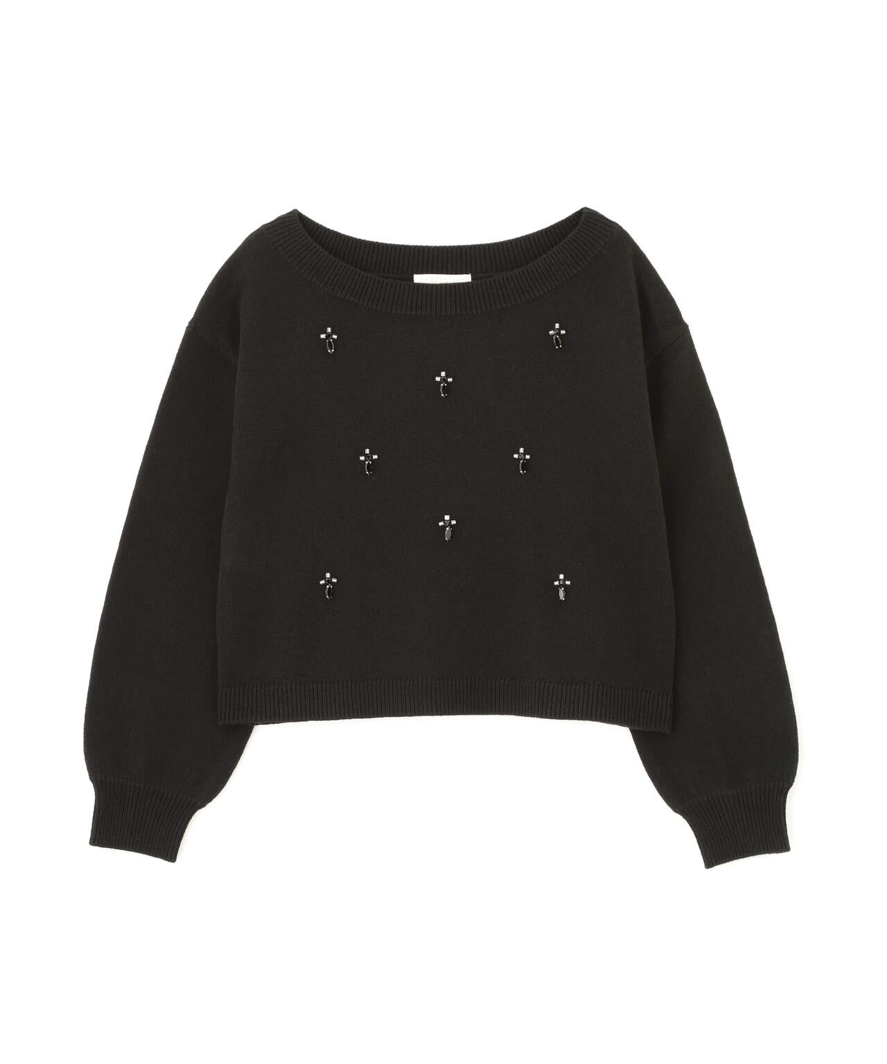 ビジュー付きボックスニット