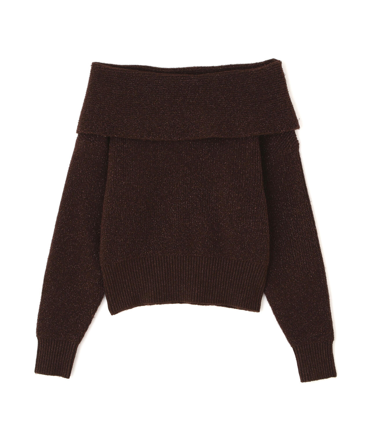 ラメ入りオフショルニット