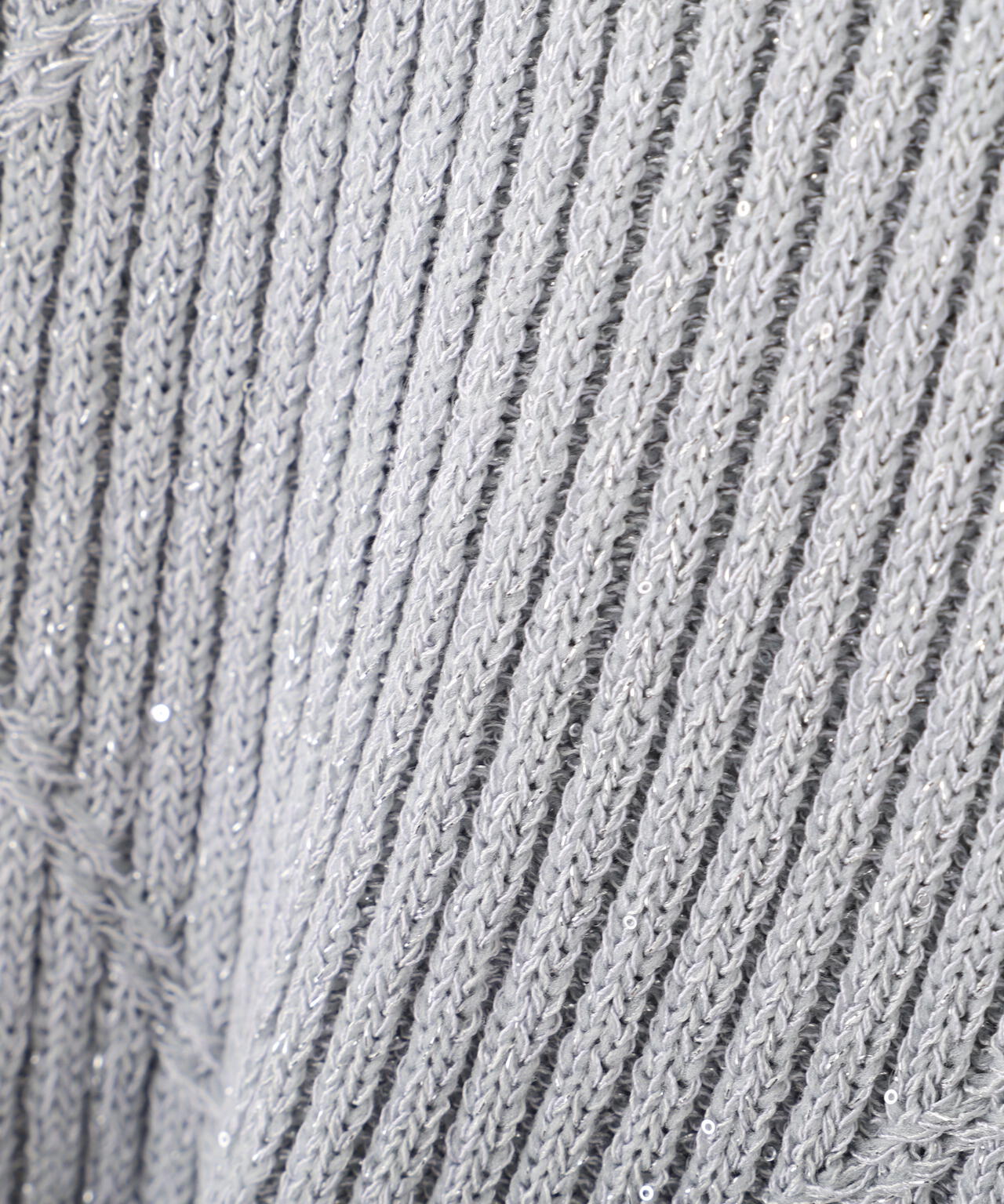 ラメ入りアイレットボクシーニット