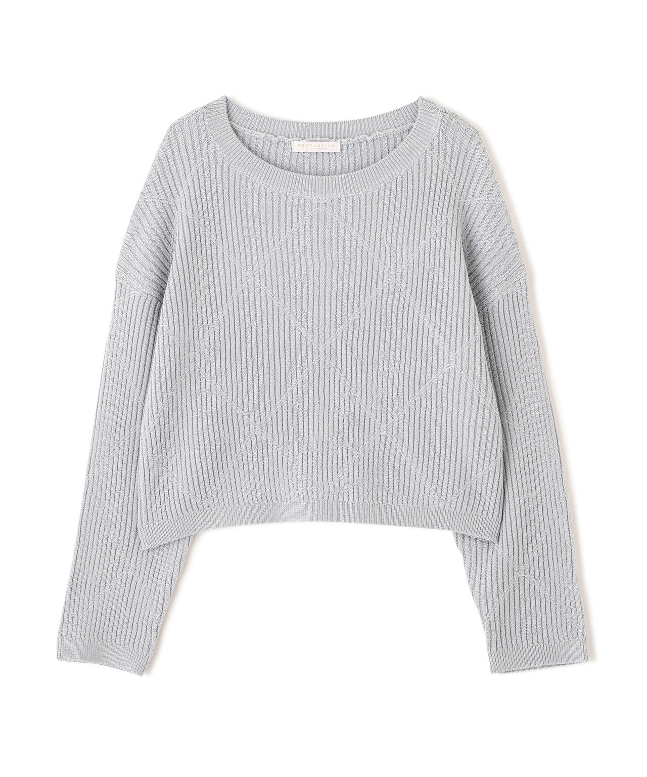 ラメ入りアイレットボクシーニット