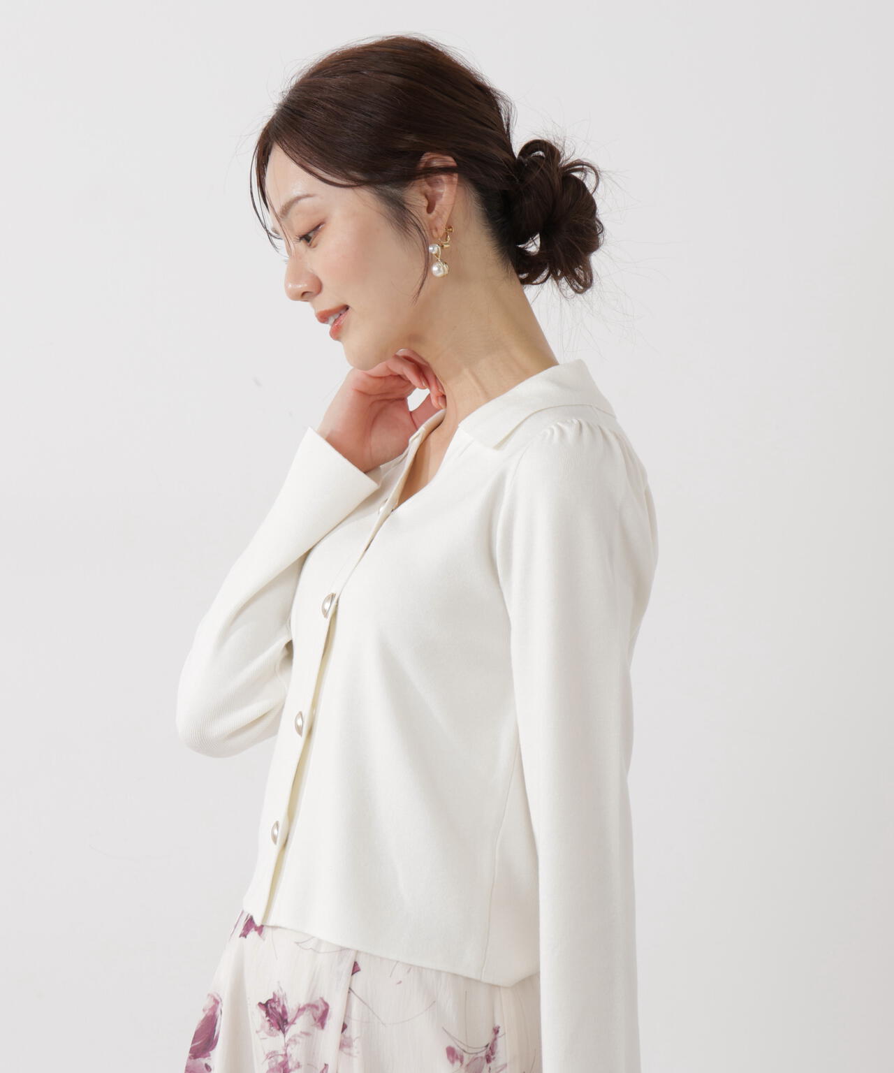 衿付き総針ニット