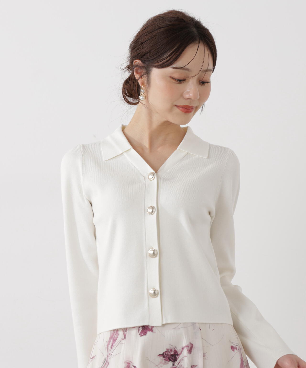 衿付き総針ニット