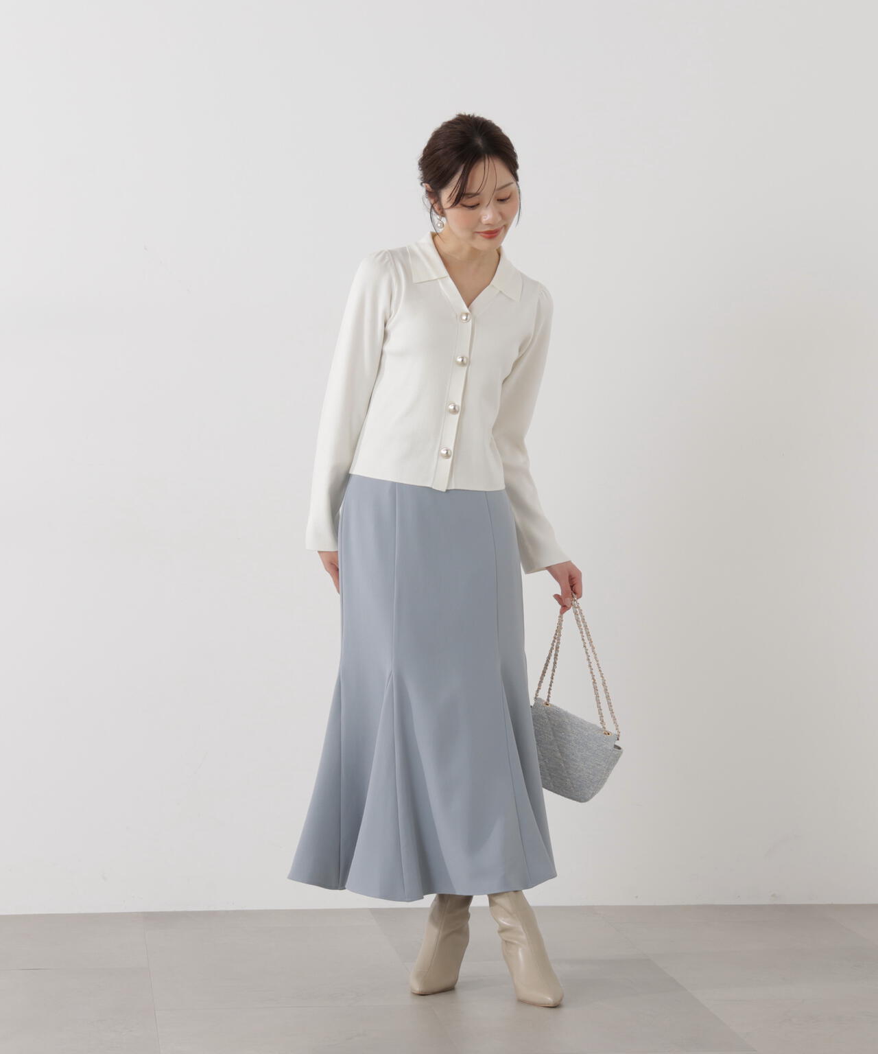 衿付き総針ニット