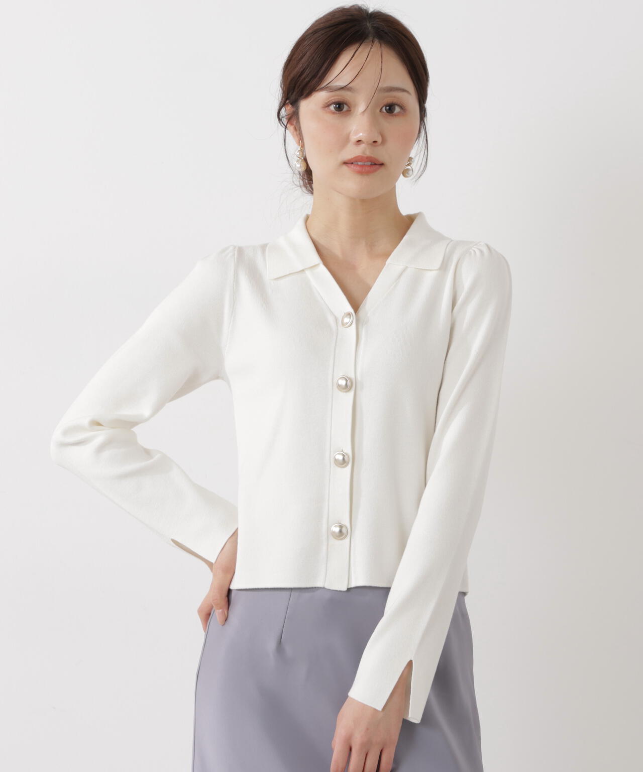 衿付き総針ニット