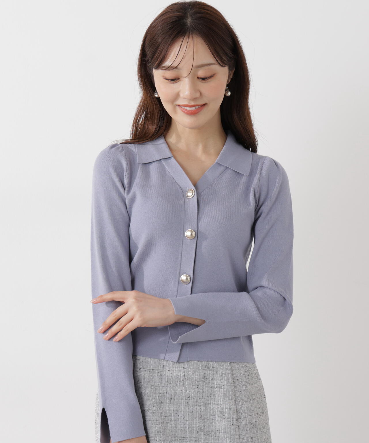 衿付き総針ニット