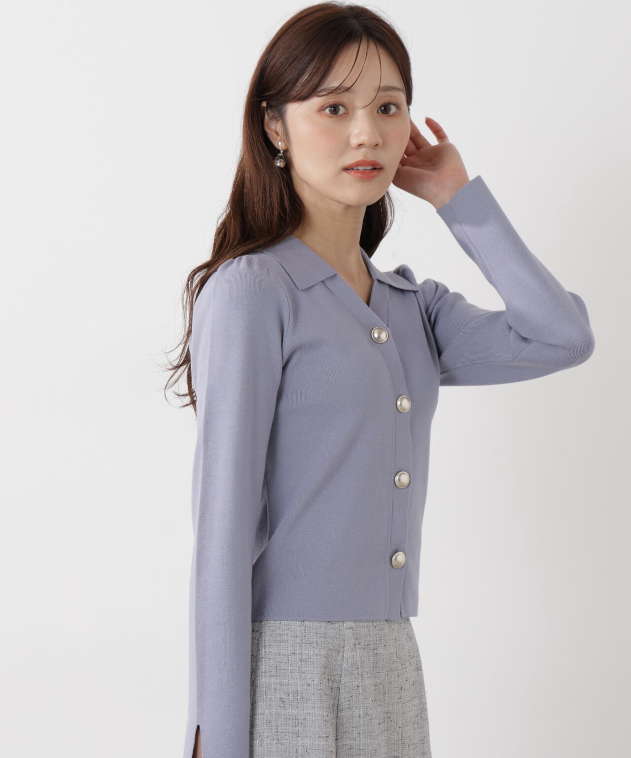 衿付き総針ニット