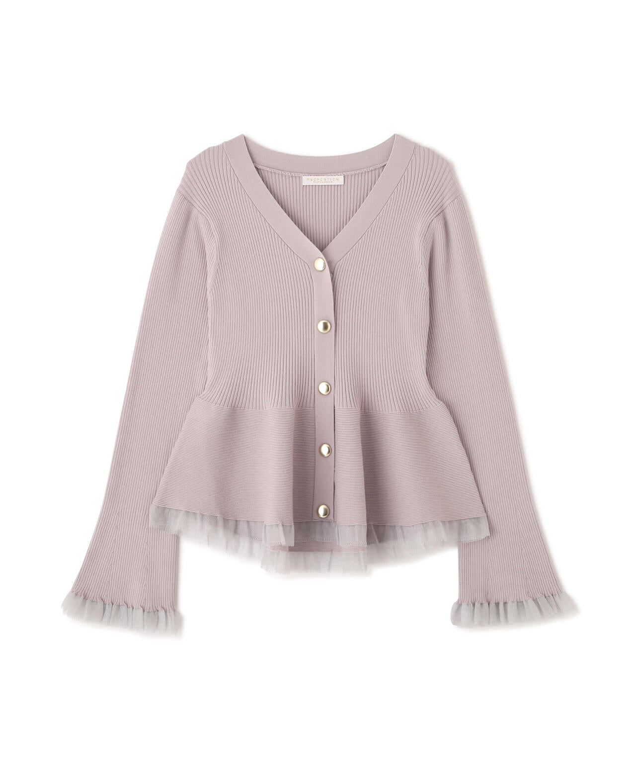 【追加生産予約】シアー切替ペプラムニット【モカ:WEB限定カラー】