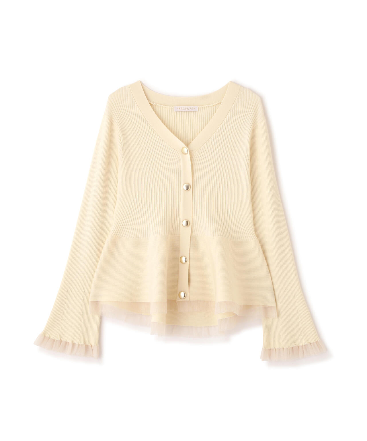 【追加生産予約】シアー切替ペプラムニット【モカ:WEB限定カラー】