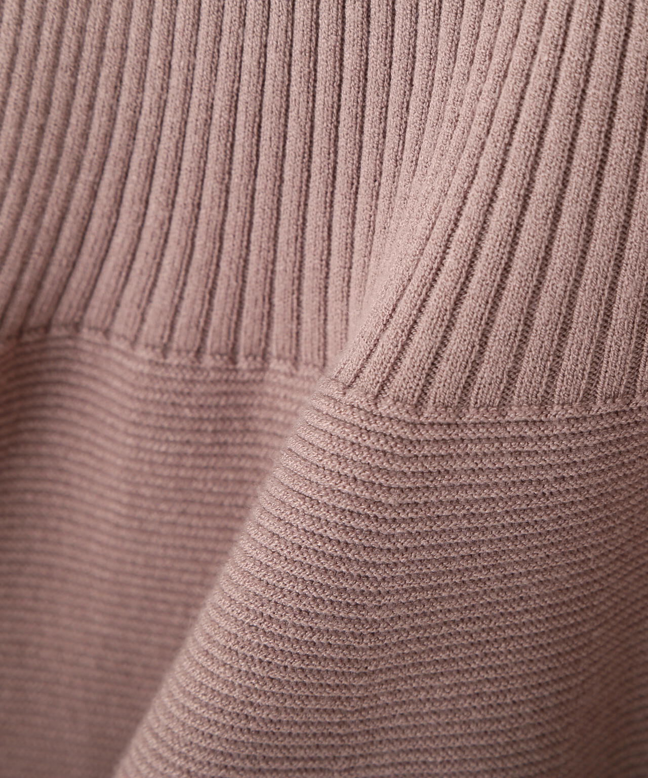 シアー切替ペプラムニット【モカ:WEB限定カラー】