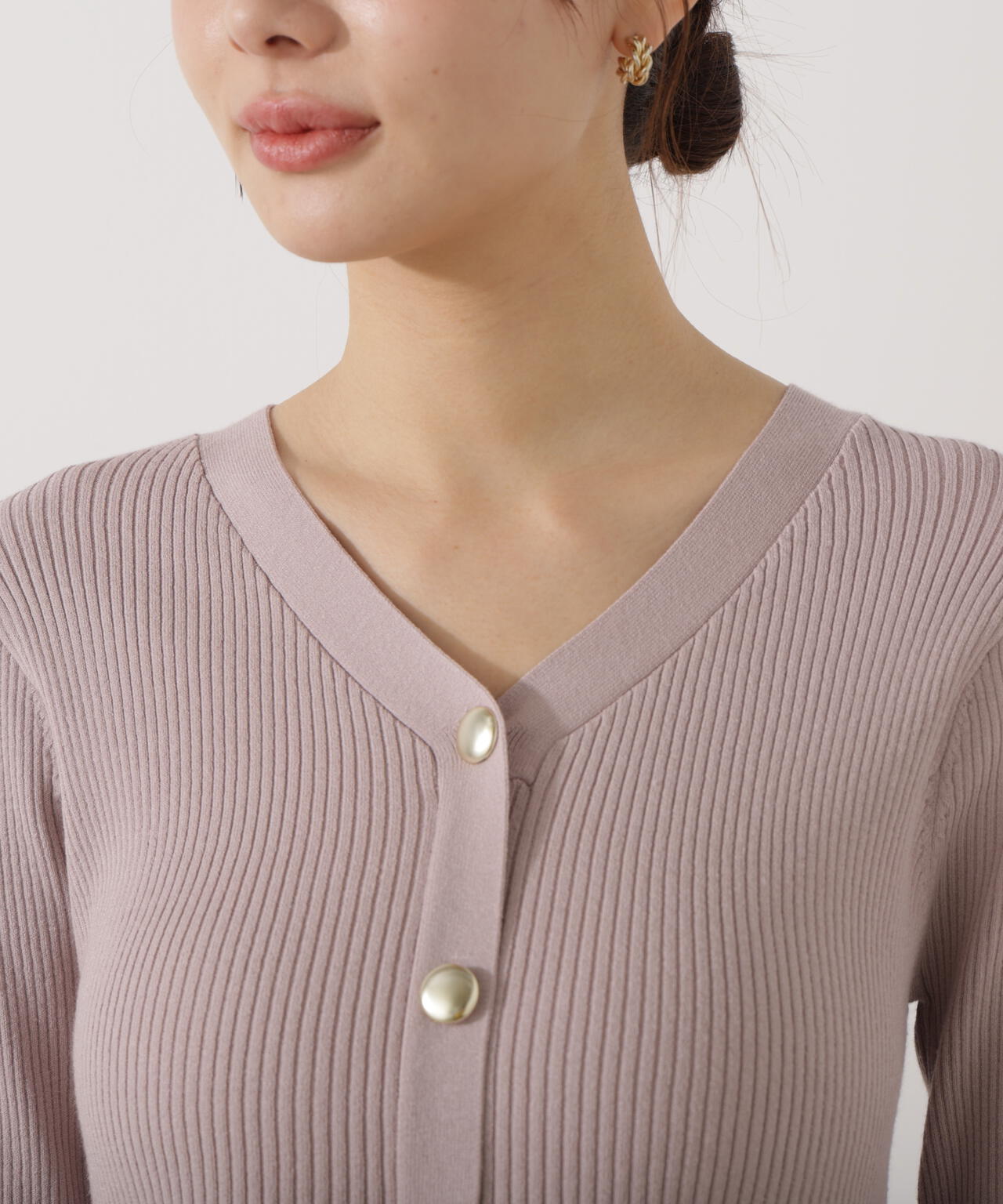 シアー切替ペプラムニット【モカ:WEB限定カラー】