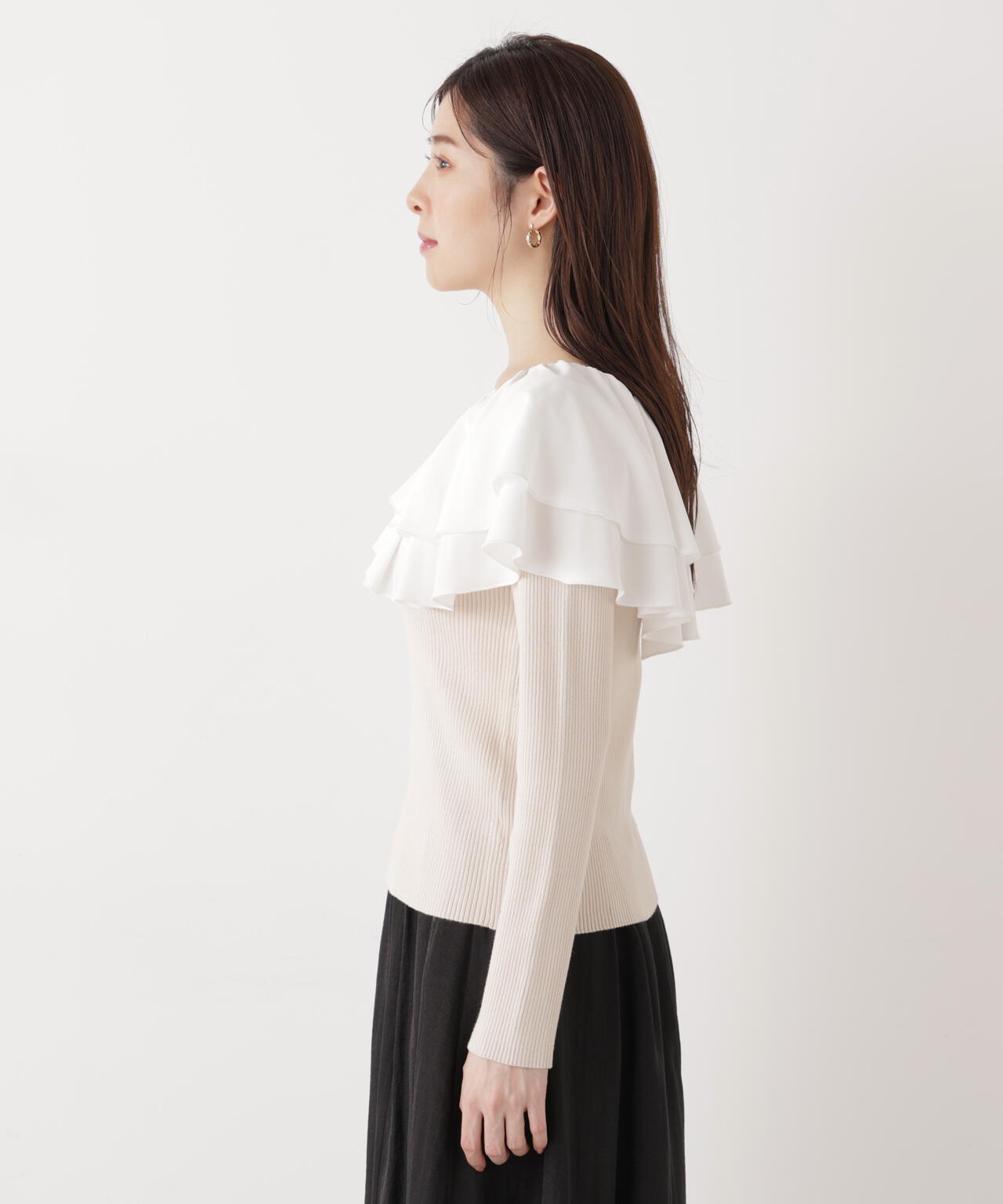 ボリュームラッフルニット【ピンク×ピンク:official site・一部店舗限定】