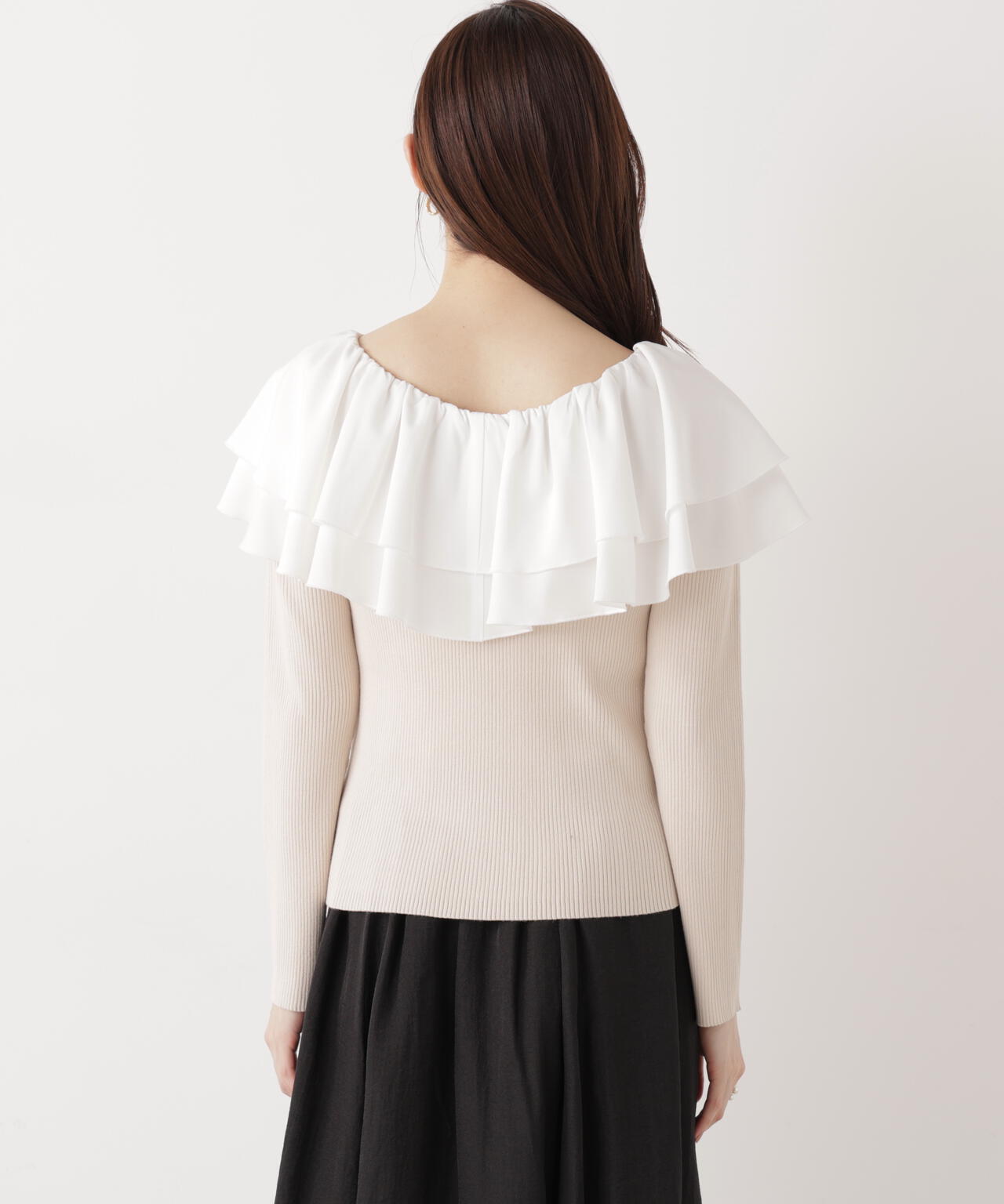 ボリュームラッフルニット【ピンク×ピンク:official site・一部店舗限定】