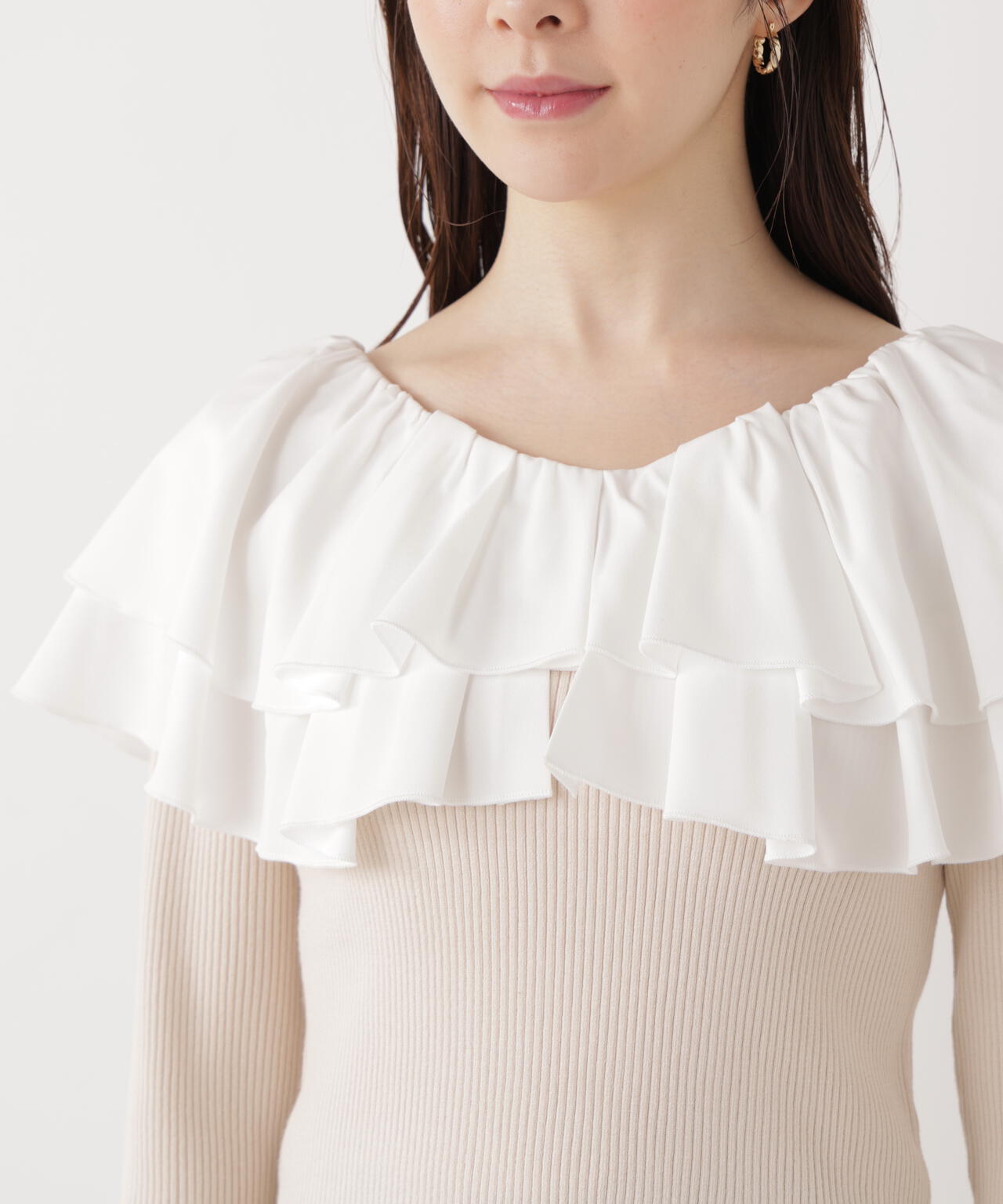 ボリュームラッフルニット【ピンク×ピンク:official site・一部店舗限定】