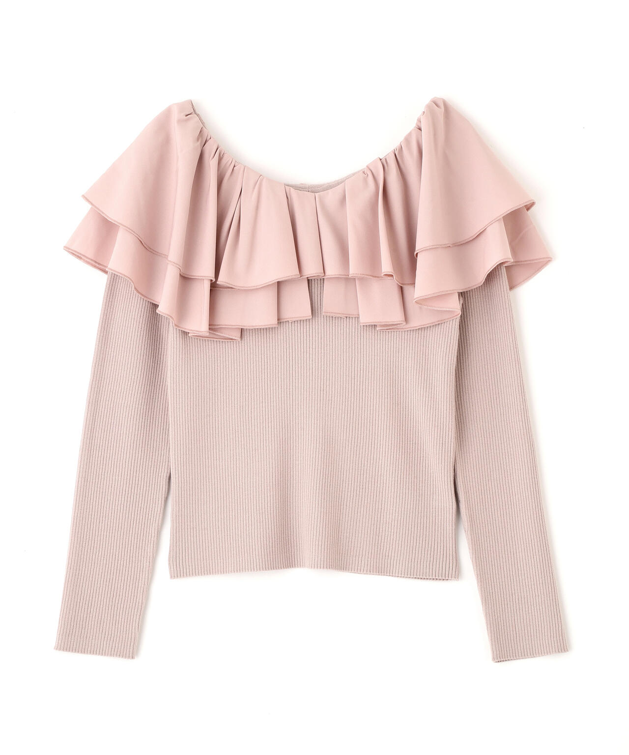 ボリュームラッフルニット【ピンク×ピンク:official site・一部店舗限定】