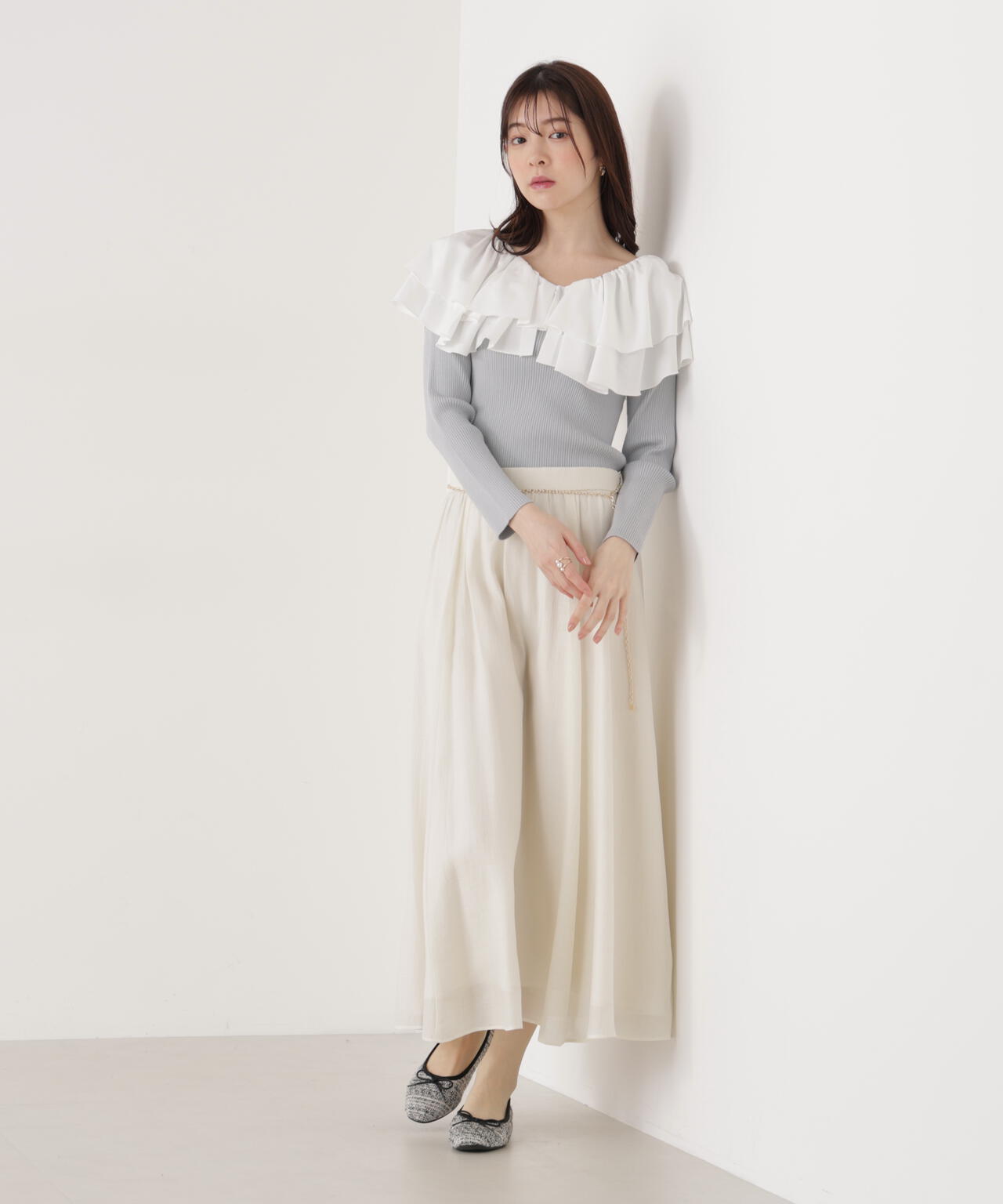 ボリュームラッフルニット【ピンク×ピンク:official site・一部店舗限定】