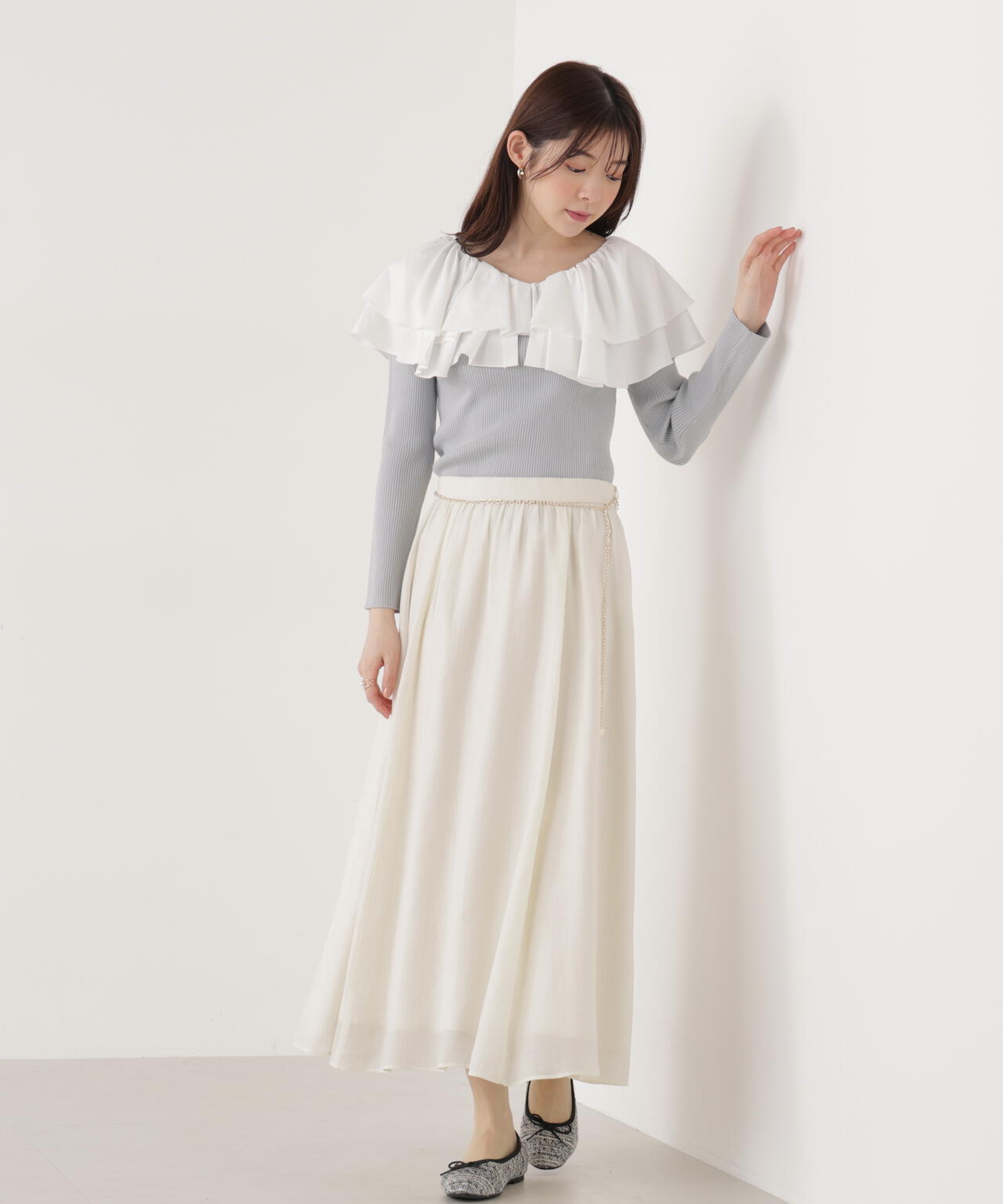 ボリュームラッフルニット【ピンク×ピンク:official site・一部店舗限定】