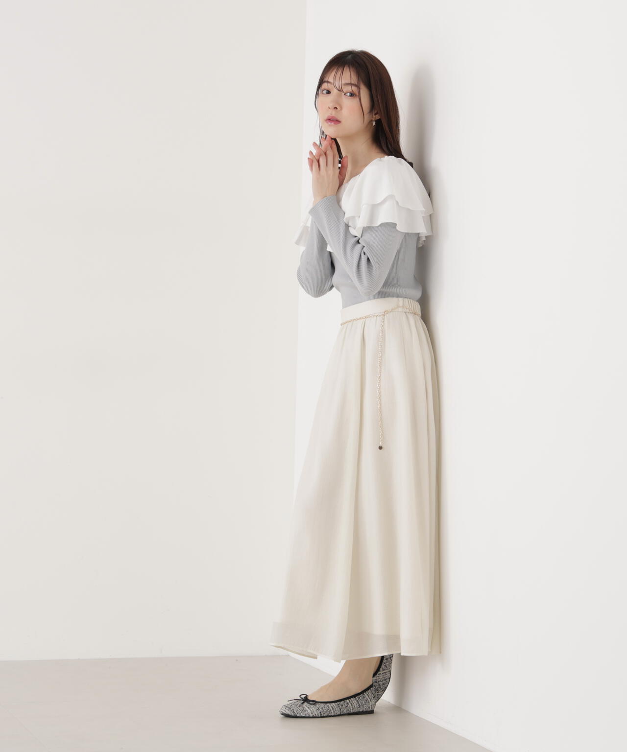 ボリュームラッフルニット【ピンク×ピンク:official site・一部店舗限定】