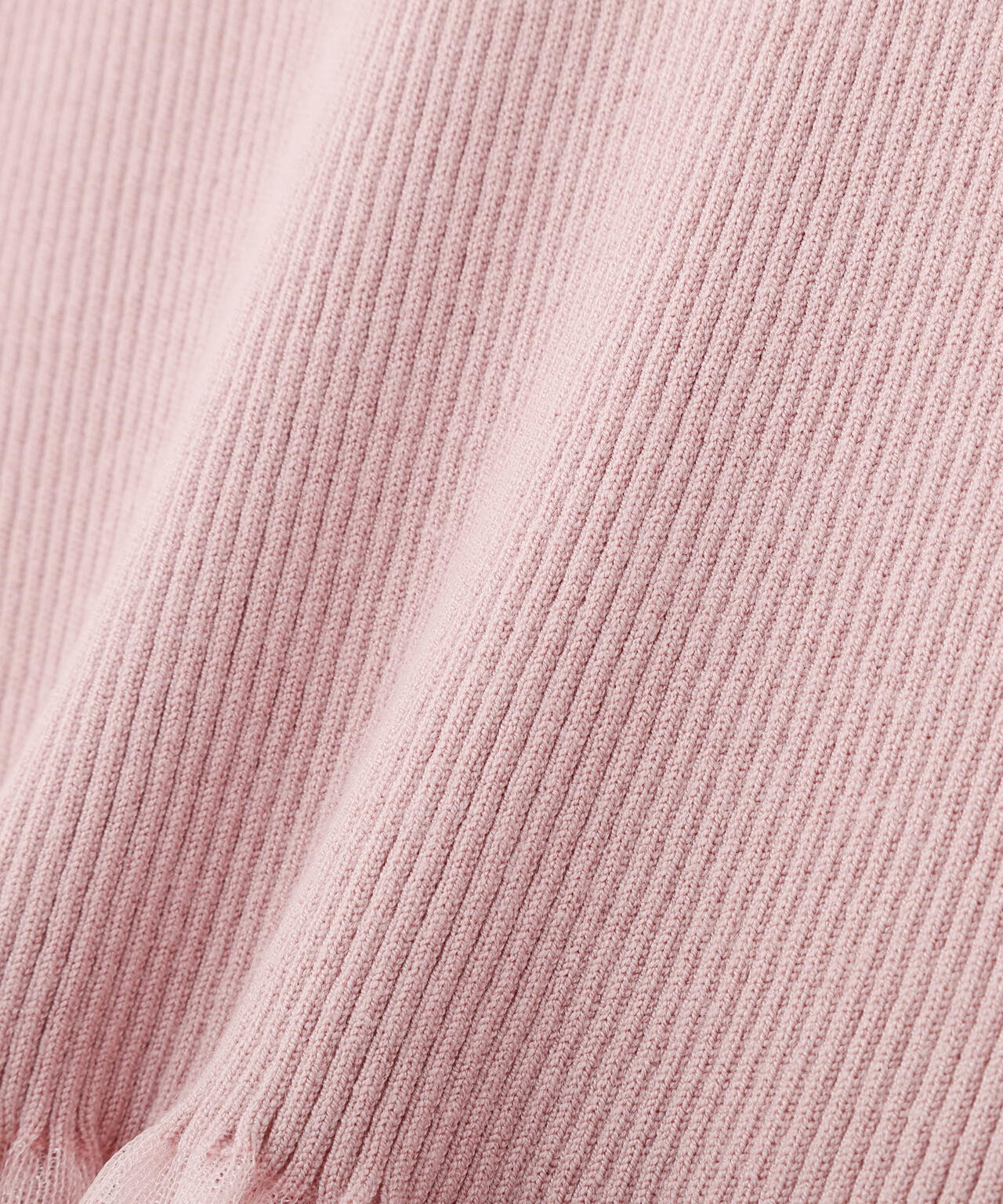 部分シアーフレアスリーブニットトップス