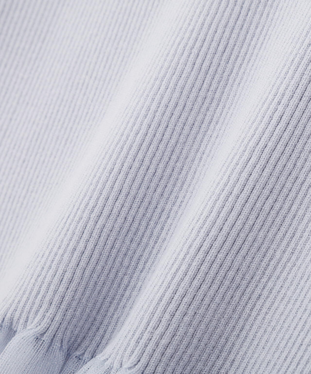 部分シアーフレアスリーブニットトップス