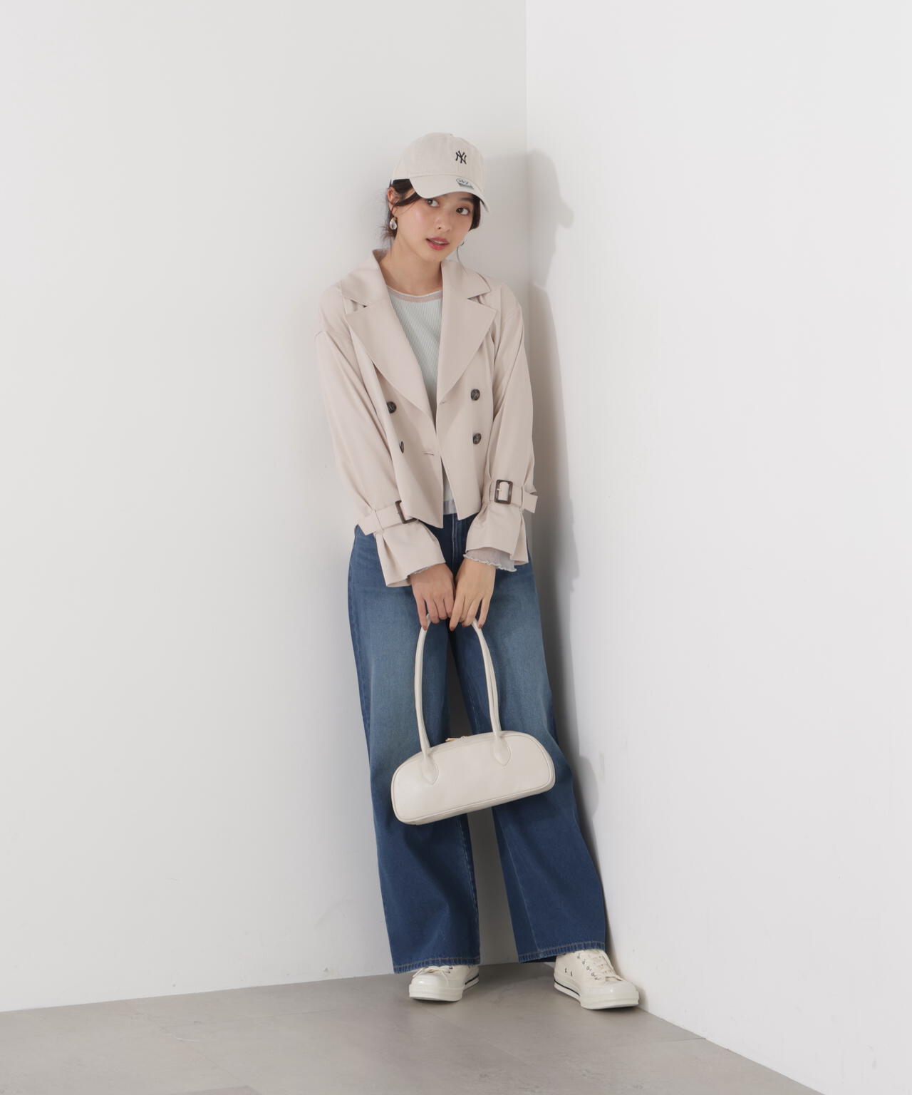 部分シアーフレアスリーブニットトップス