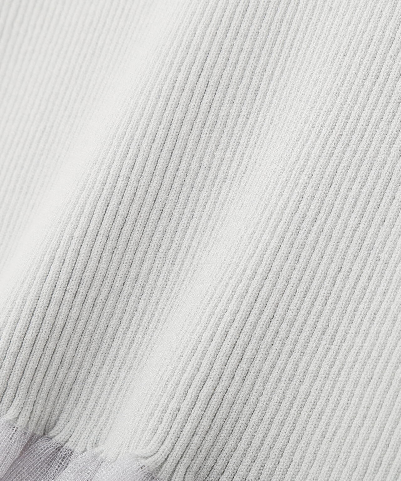 部分シアーフレアスリーブニットトップス