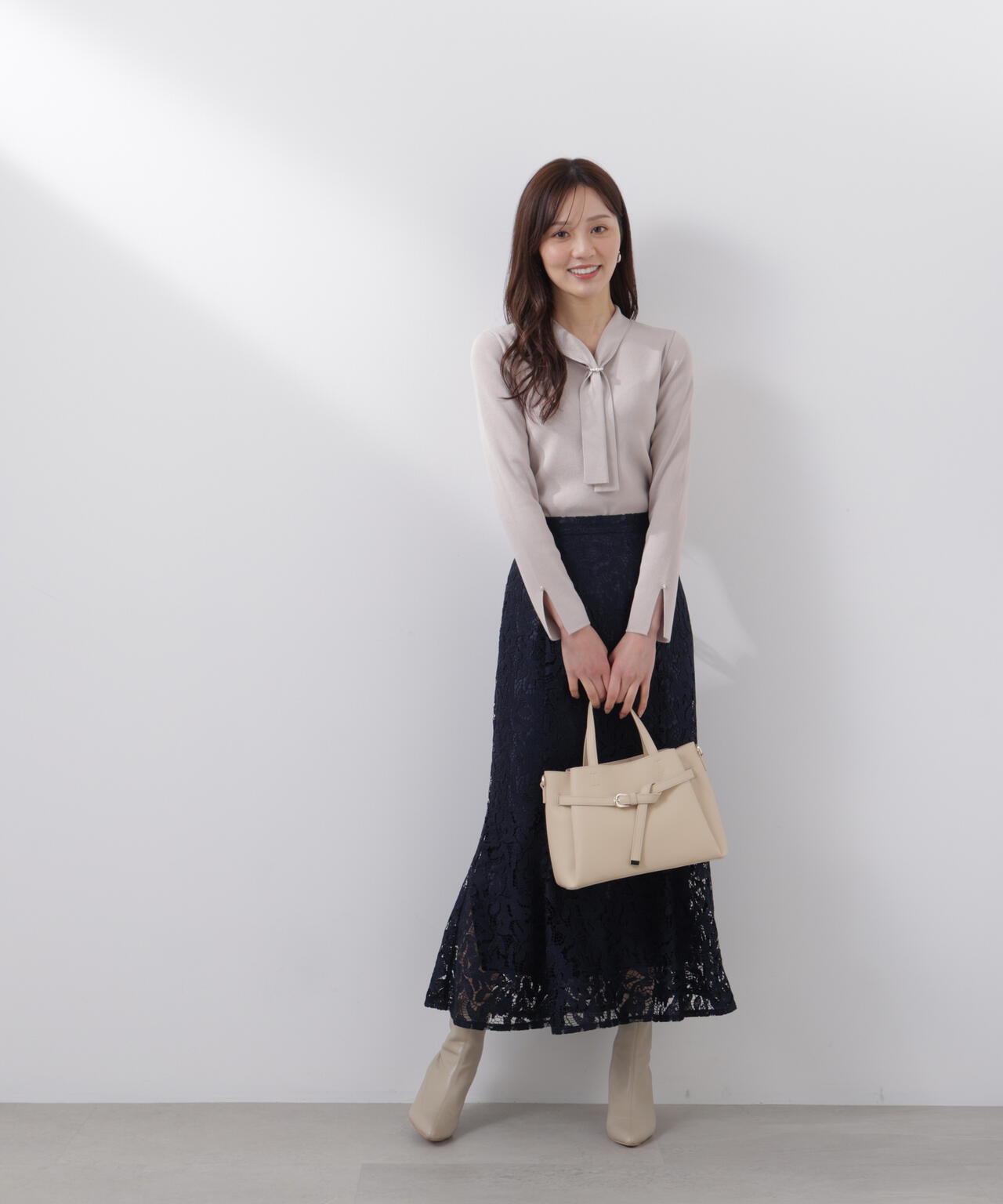 パールリングボウタイニット【グレー:official site・ZOZOTOWN・一部店舗限定】