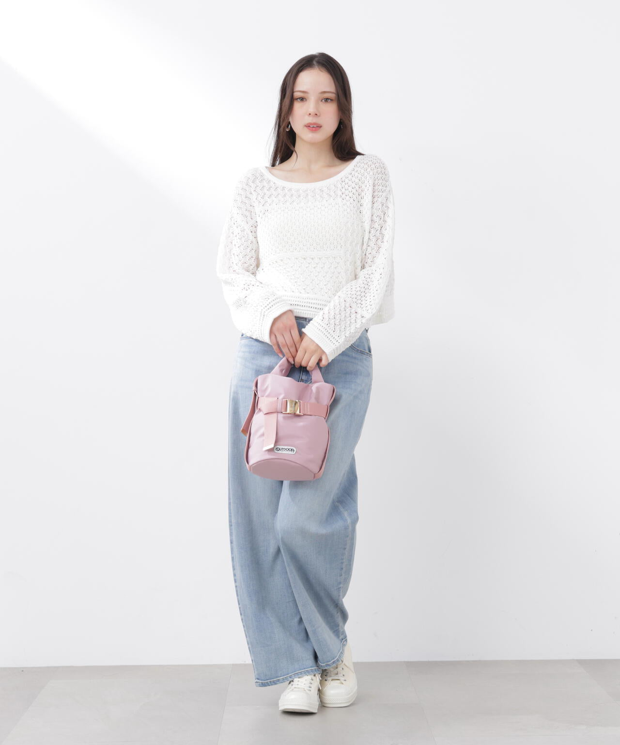 透かし編みボックスニット