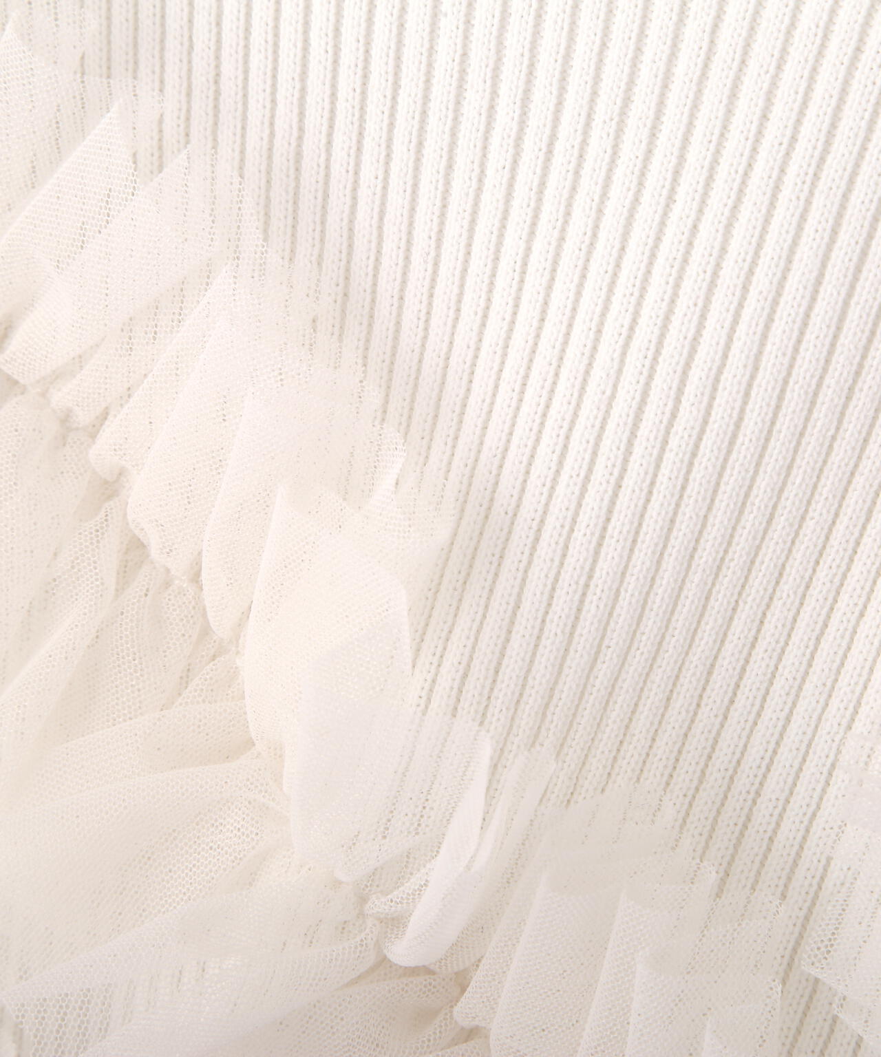 チュールフリル付きニット