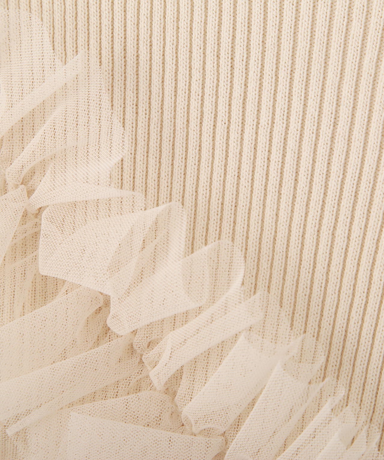 チュールフリル付きニット