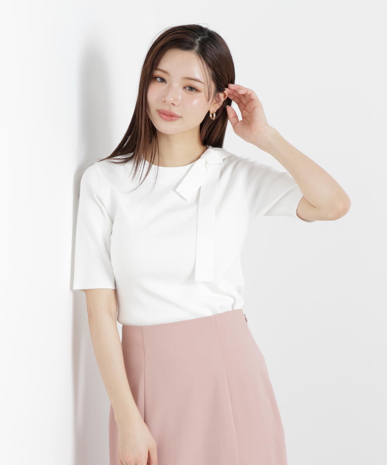<UVカット>サイドリボンニット
