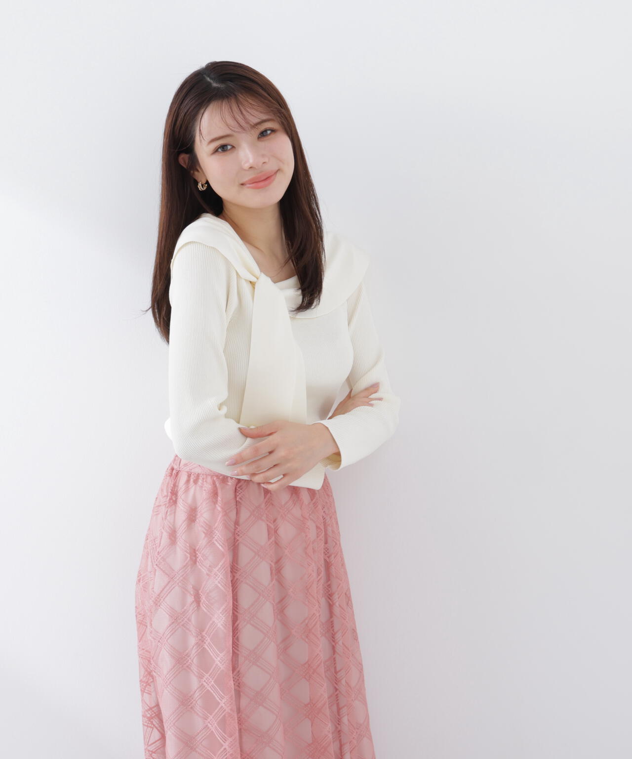 <ウォッシャブル/UV>アシメケープニットトップス【WEB・一部店舗限定】