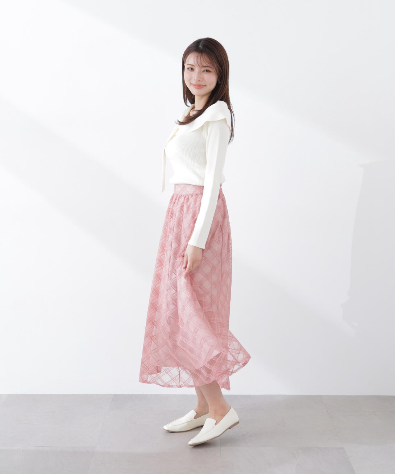 <ウォッシャブル/UV>アシメケープニットトップス