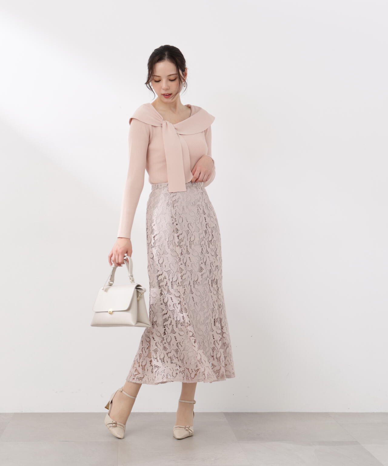 <ウォッシャブル/UV>アシメケープニットトップス【WEB・一部店舗限定】