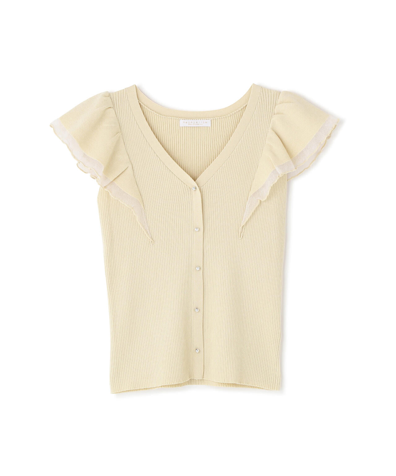【6/5~6/7 オンライン限定2buy10%OFF対象】部分シアーラッフルニット