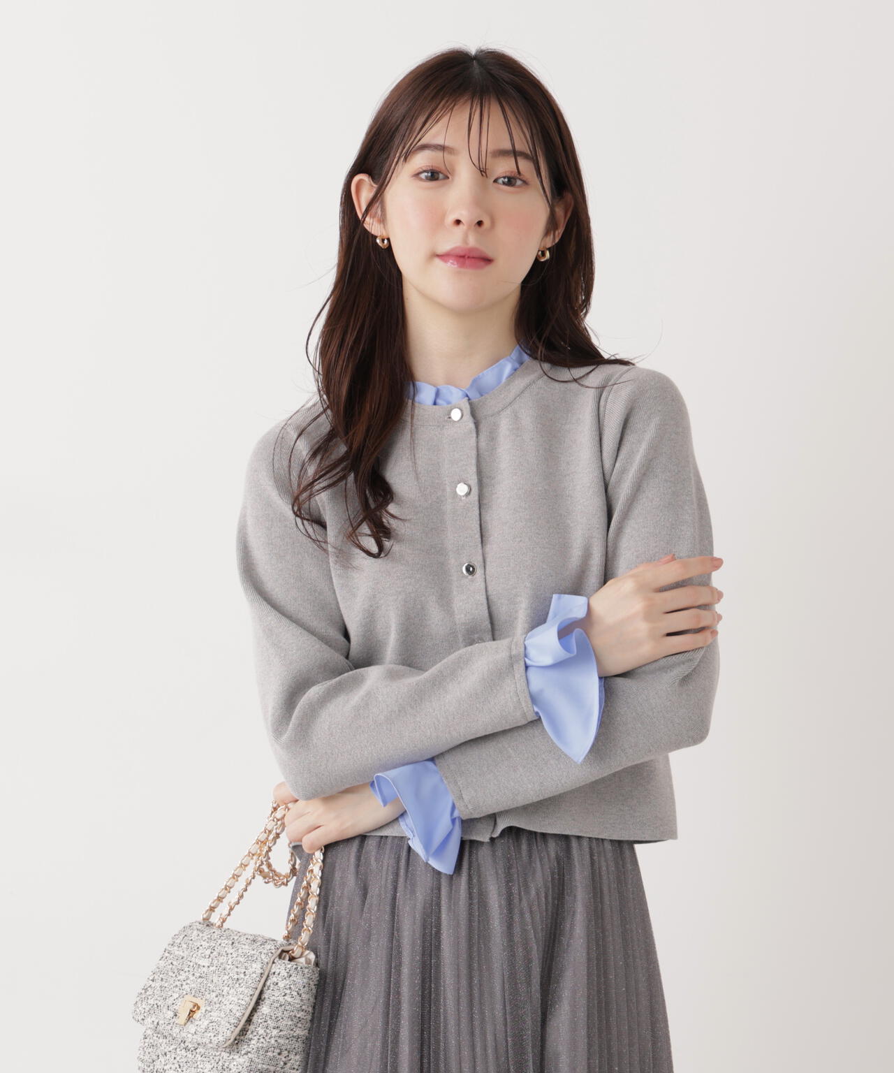 フリルショートカーディガン