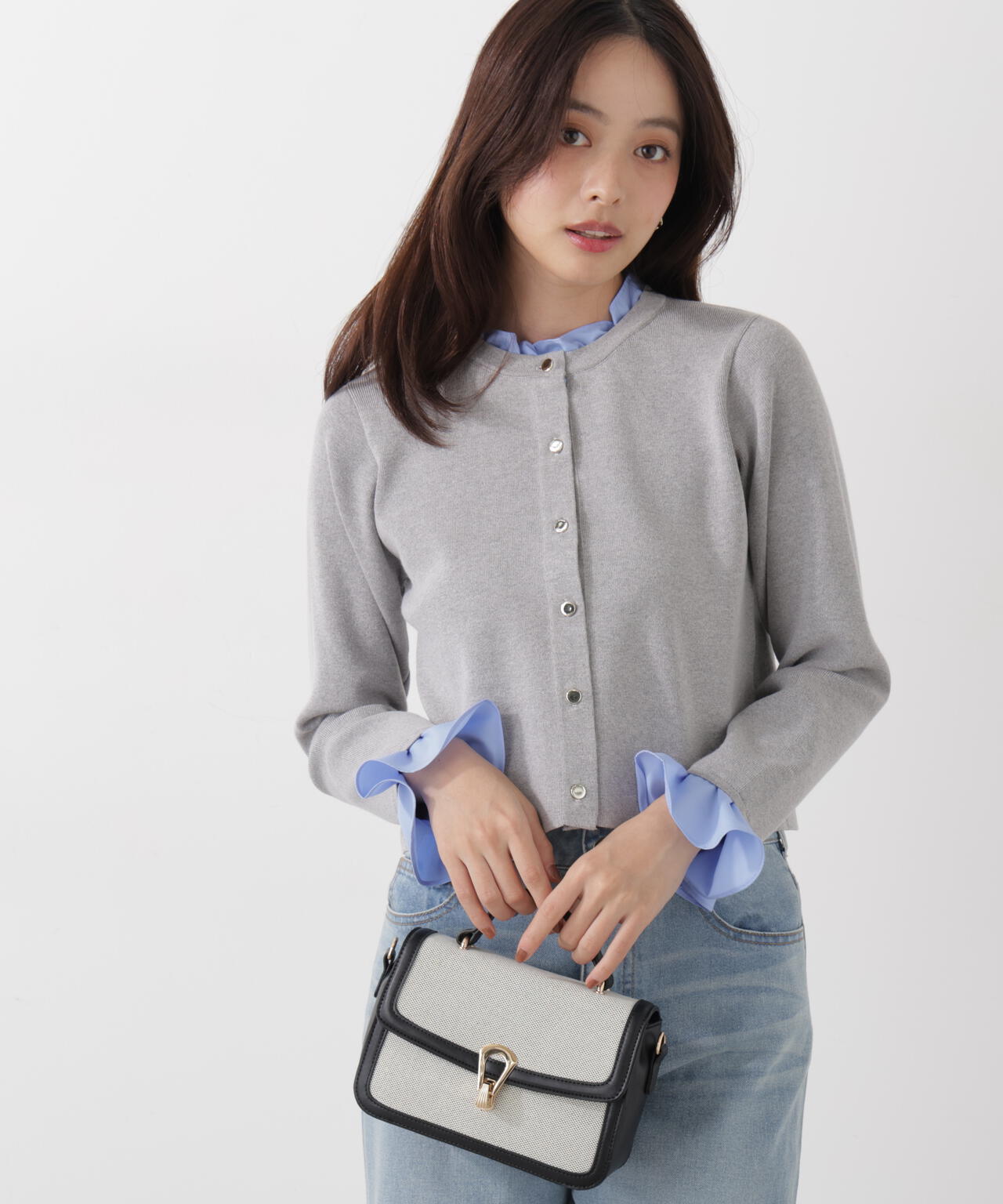 フリルショートカーディガン