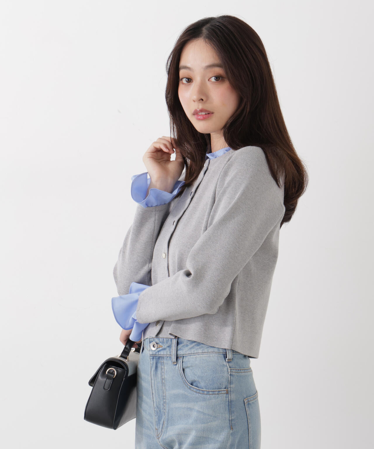 フリルショートカーディガン