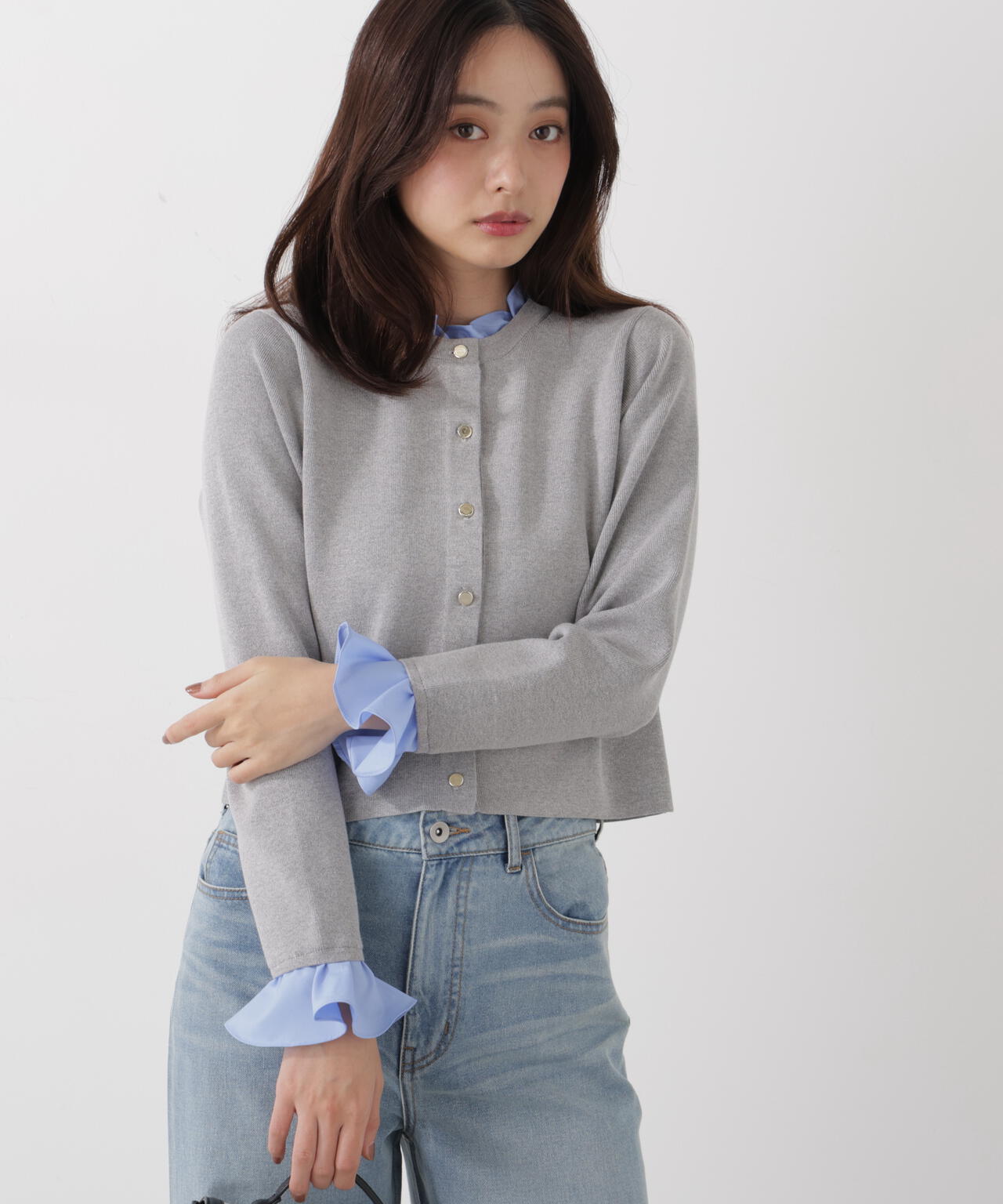 フリルショートカーディガン