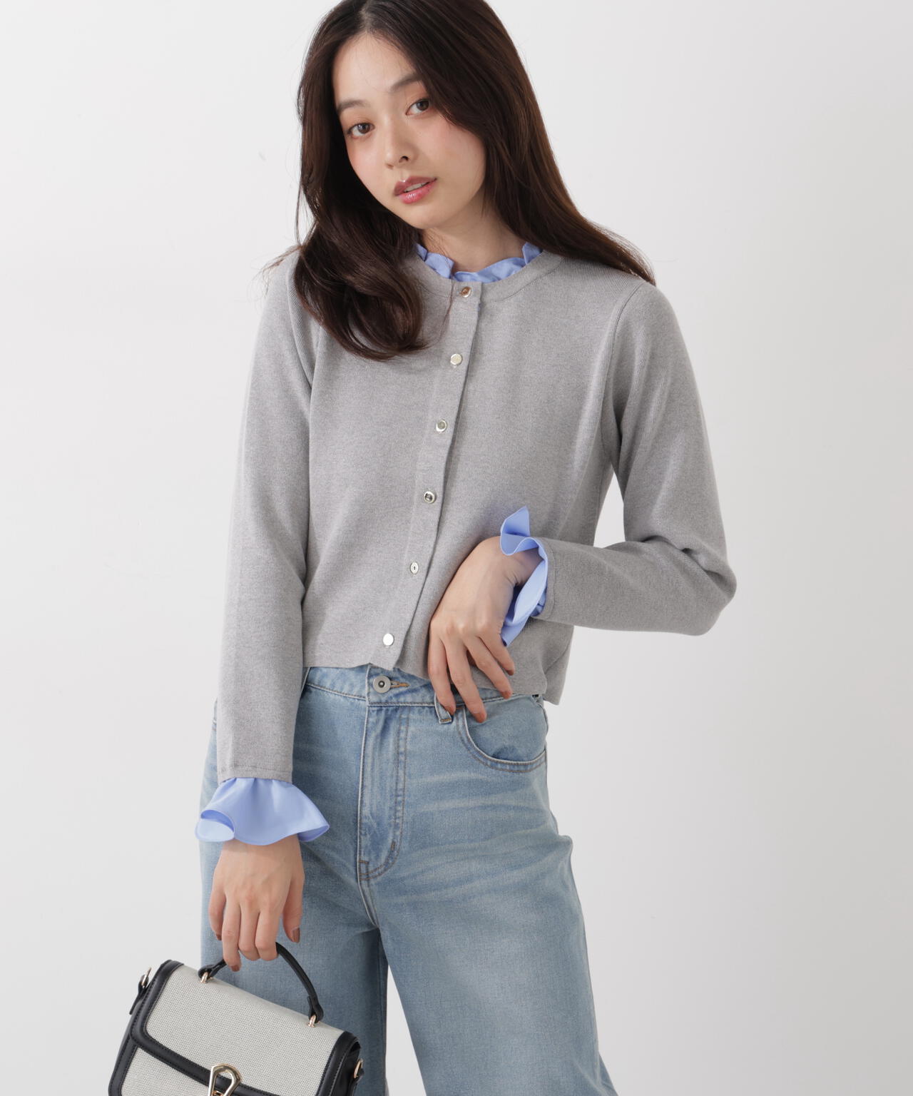 フリルショートカーディガン